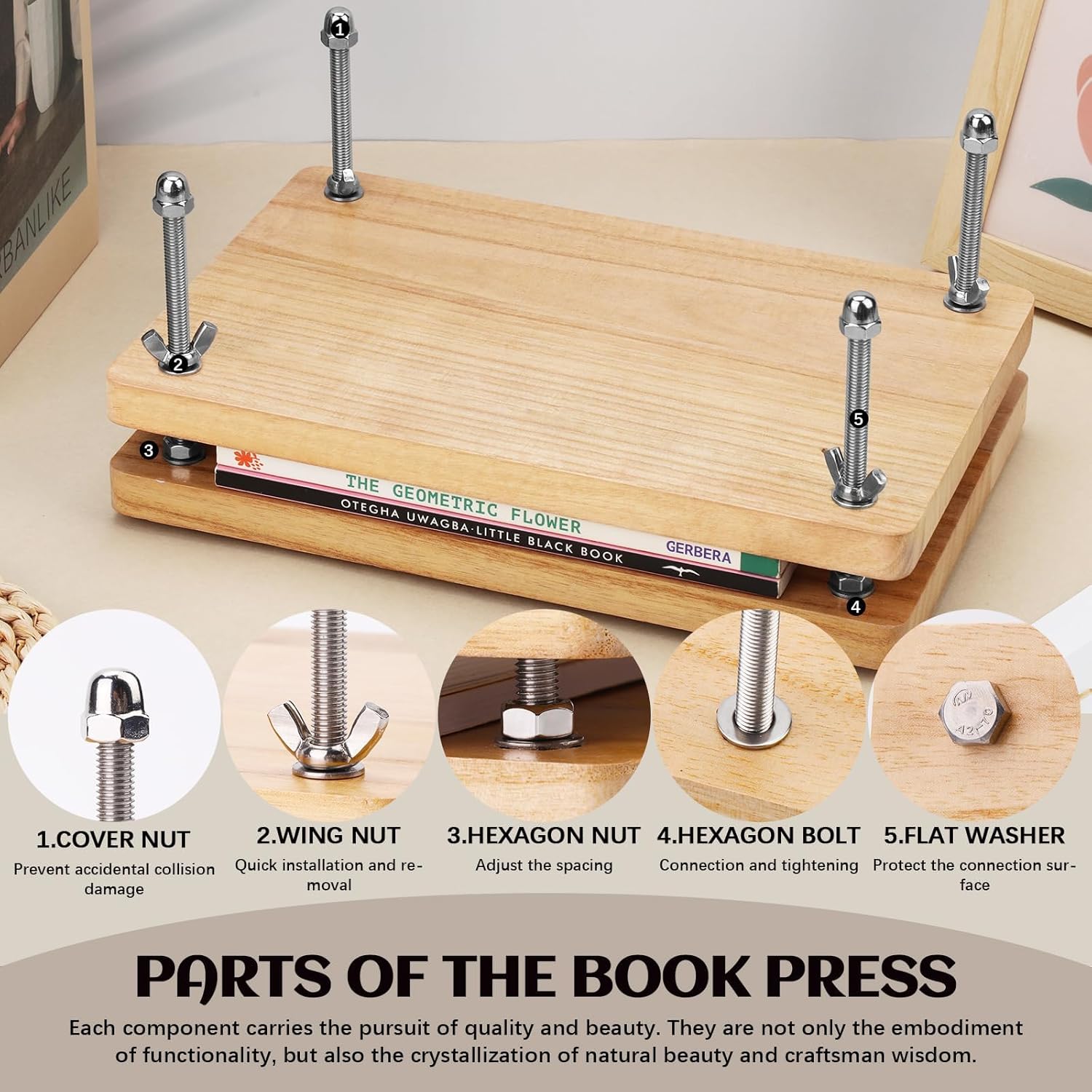 Binding Machine Comb - Wooden Book Press, Book Binding Tool,