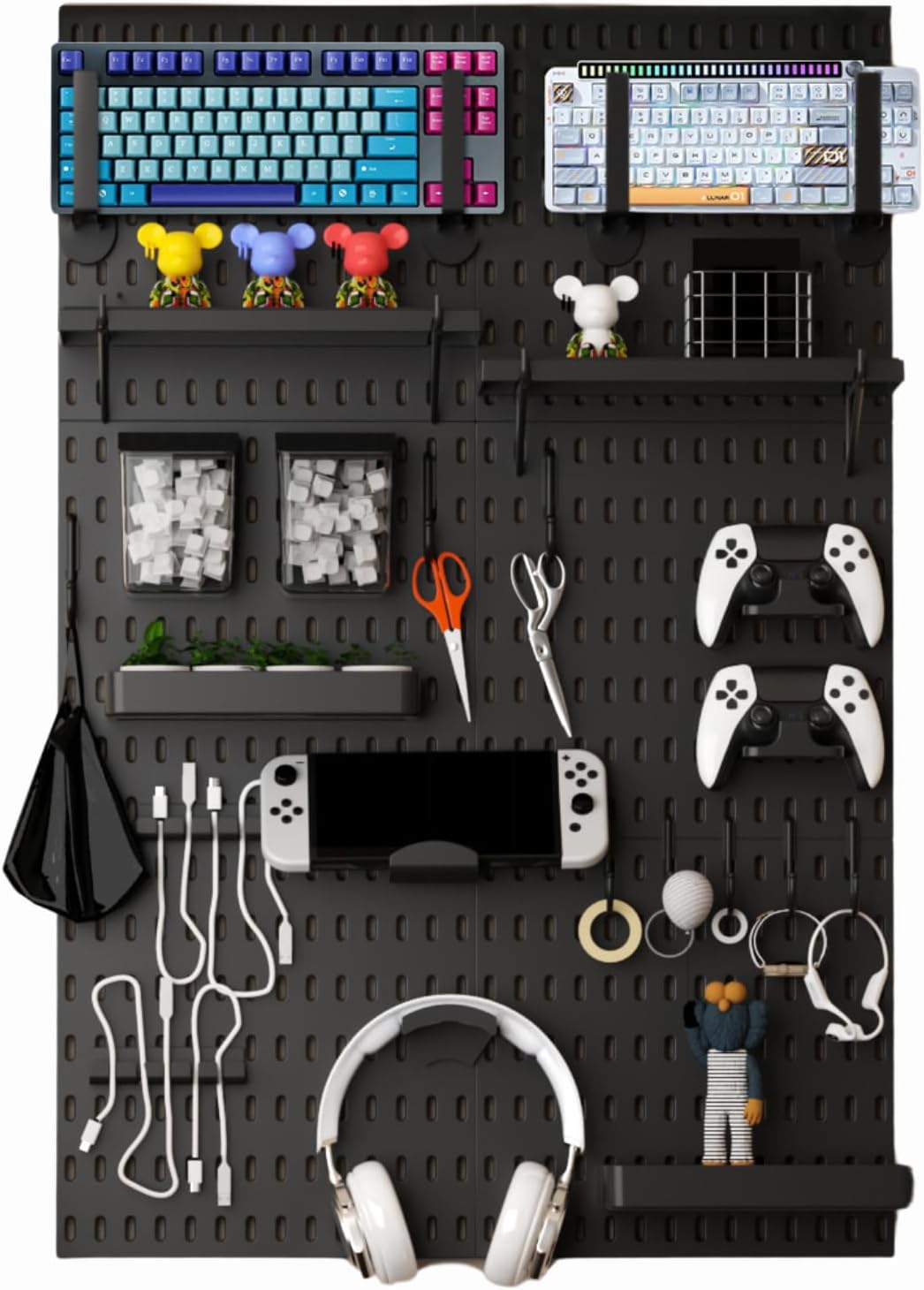 Office Tech Products - 33x22 Inch Black Peg Board Organizer