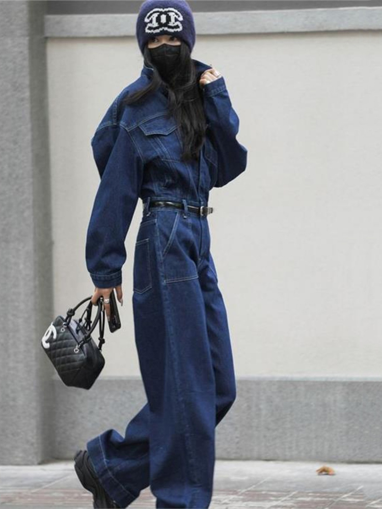 Office High Tech - Street Denim Jeans Jumpsuit for Women