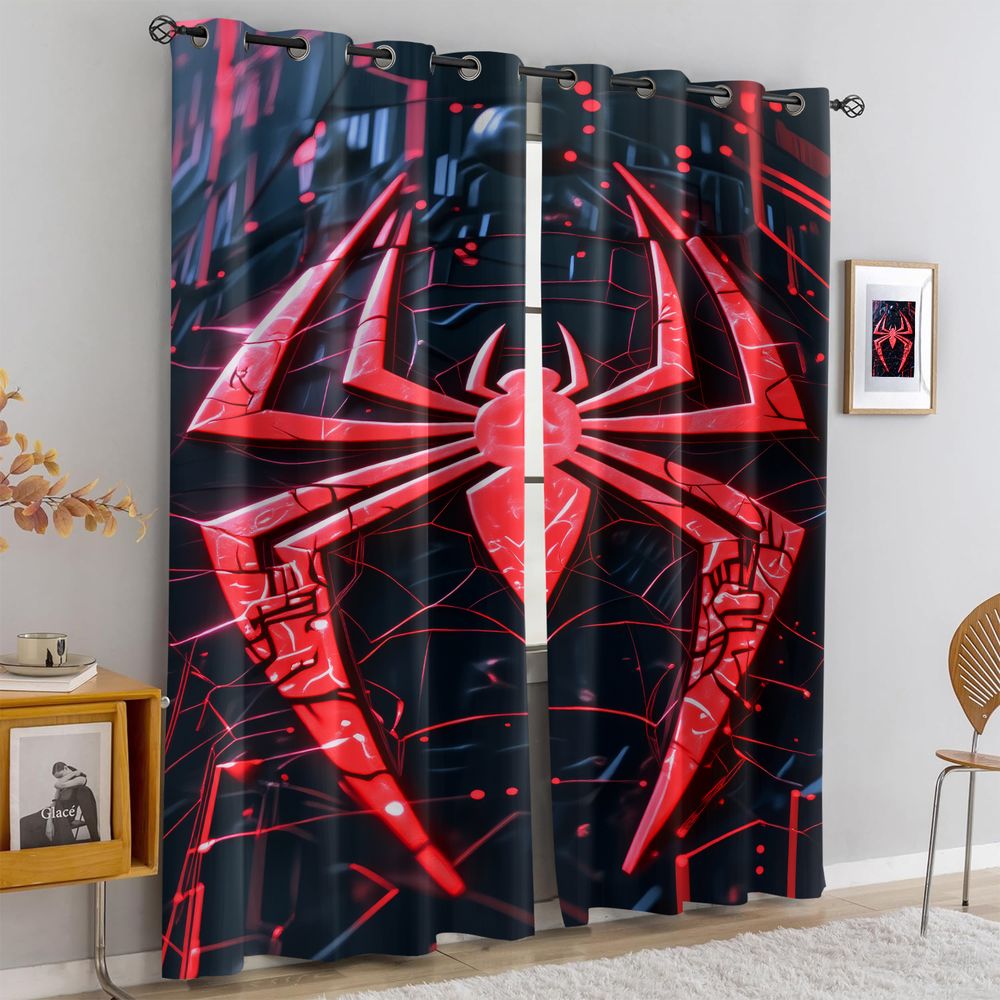 Spider Print Curtains Futurist - огляд і ціна High Tech Office Room
