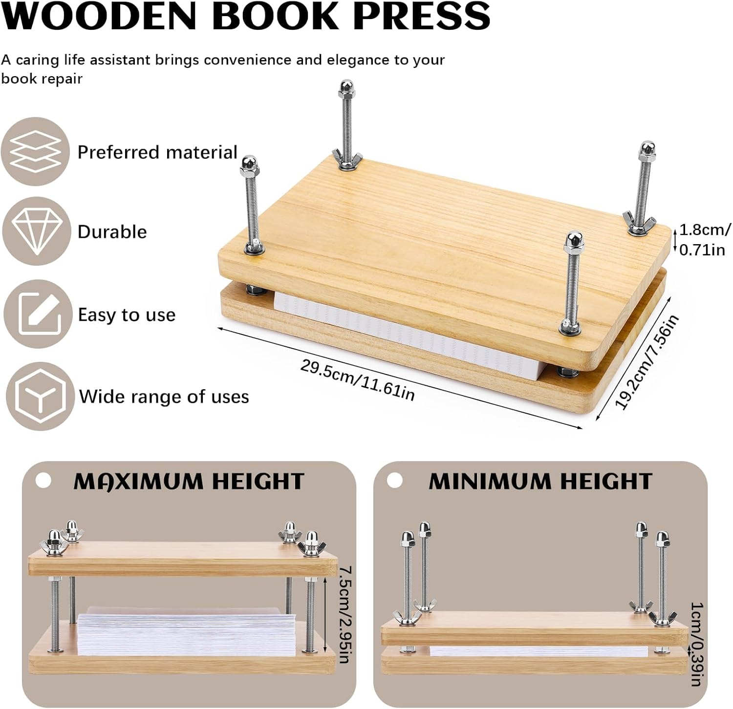 Wooden Book Press, Book Bindin - огляд і ціна Binding Machine Comb
