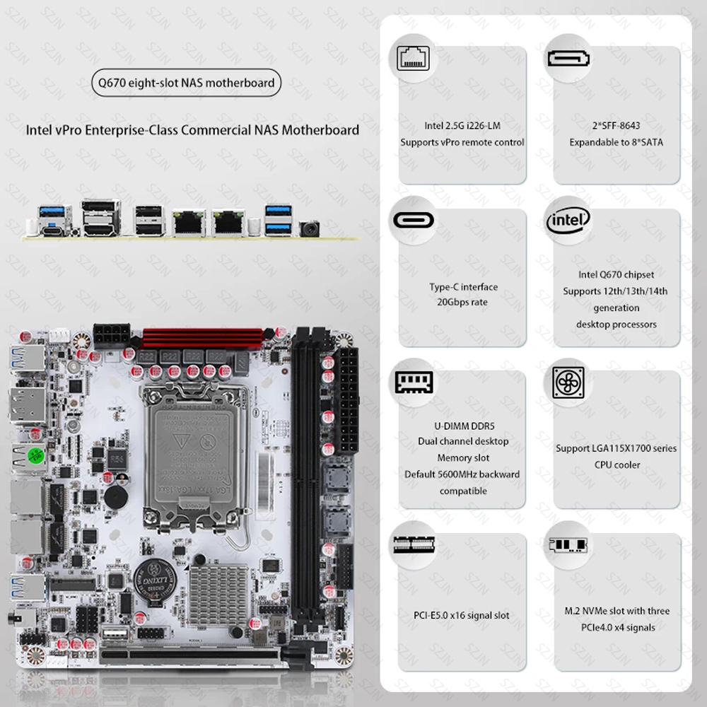 Q670 ITX NAS Motherboard Kit,  - огляд і ціна Office Tech Products